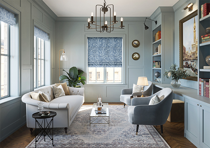 Acoustic Velvet, Classic Blue - Roman Blind - Image 8